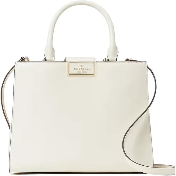 Kate Spade Reegan Satchel Crossbody Elegant Leather White Meringue Elegant - Picture 3 of 13